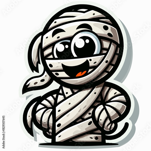 cool mummy cartoon vector illustration