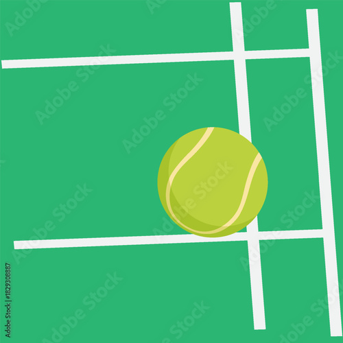 Tennis. Rackets with ball on court background. Vector illustration