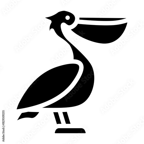Pelican Vector Glyph Icon Design