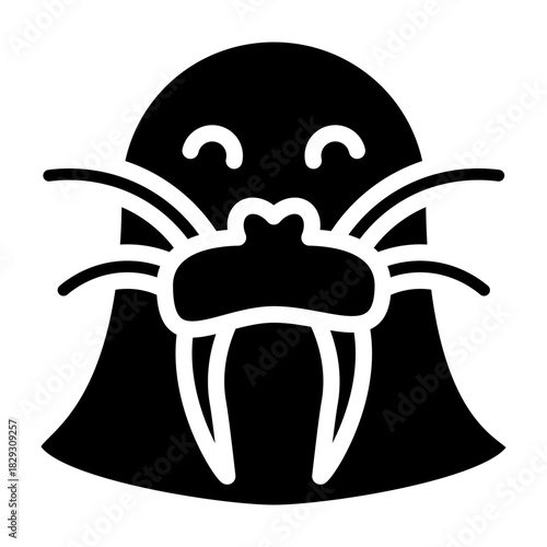 Walrus Vector Glyph Icon Design