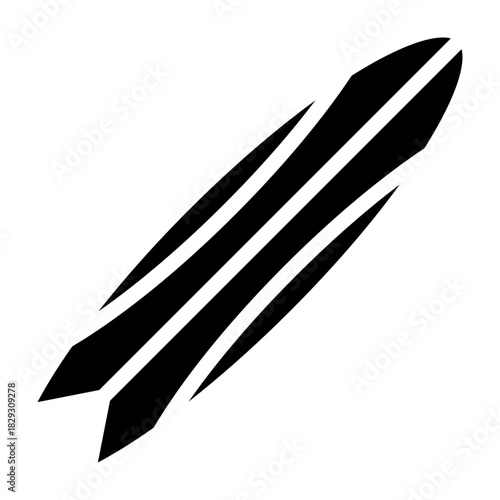 Surfboard Vector Glyph Icon Design