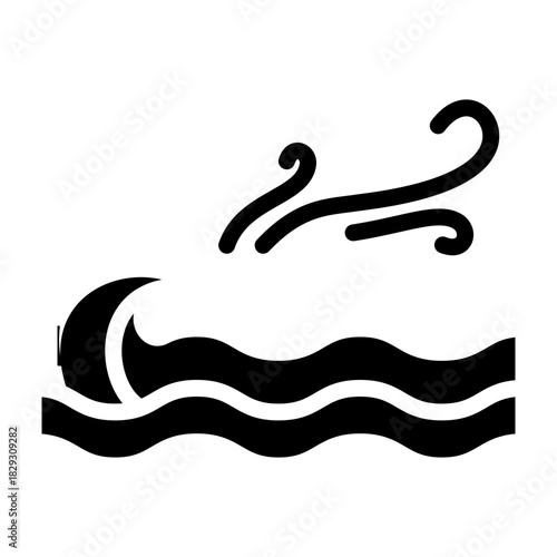 Ocean Breeze Vector Glyph Icon Design