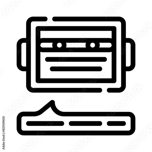 Black outline hacker drawing with speech bubble suitable for cybersecurity concepts, technology blogs, and hackerrelated projects. Perfect for presentations.
