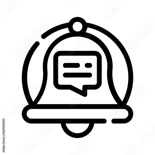 Notification bell and speech bubble overlay icon for digital communication. Suitable for social media, messaging apps, website notifications, and emails.
