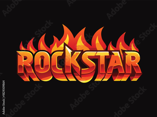 Rockstar Fiery Flame 3D Text Effect
