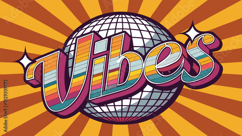 Vibes Retro Disco Ball 3D Text Effect