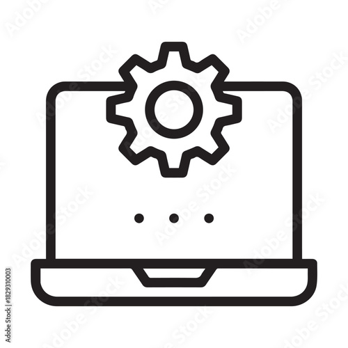 Laptop settings icon vector illustration