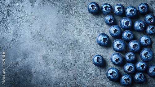 blueberry fruits isolated on concrete stone background