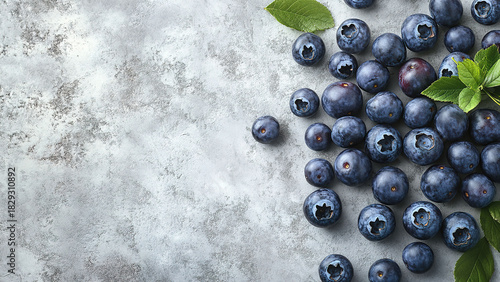 blueberry fruits isolated on concrete stone background
