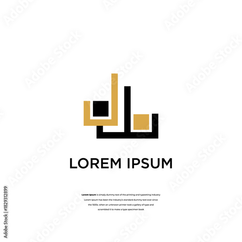 Modern Abstract Logo Design Featuring Geometric Shapes and the Word LOREM IPSUM