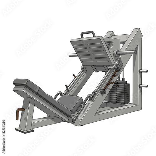 Weight lifting machine gray color on transparent background
