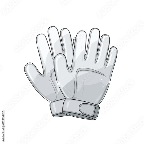 Illustration of protective work gloves equipment on transparent background