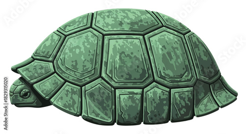 Detailed Texture of a Green and Brown Turtle Scute Pattern