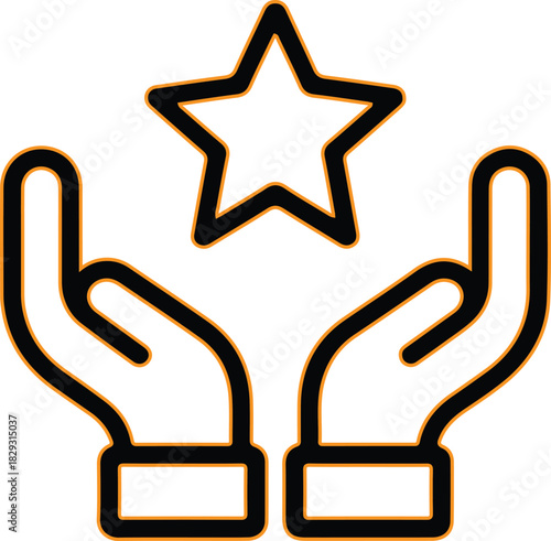 Hands holding a star icon representing success