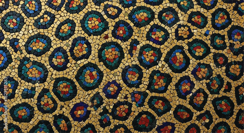 African Tribal Beadwork Leopard Skin Mosaic Pattern
