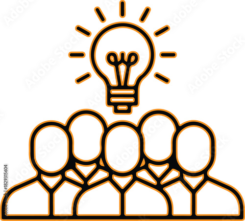 Teamwork and innovation lightbulb concept