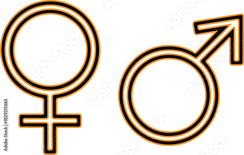 Male and female gender symbols side by side