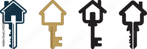 House key icons in various styles