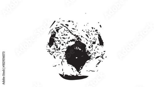 Abstract monochrome animal silhouette featuring textured patterns and bold head portrait.