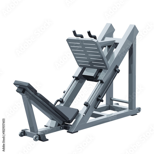 Leg press machine, exercise equipment, isolated on transparent background