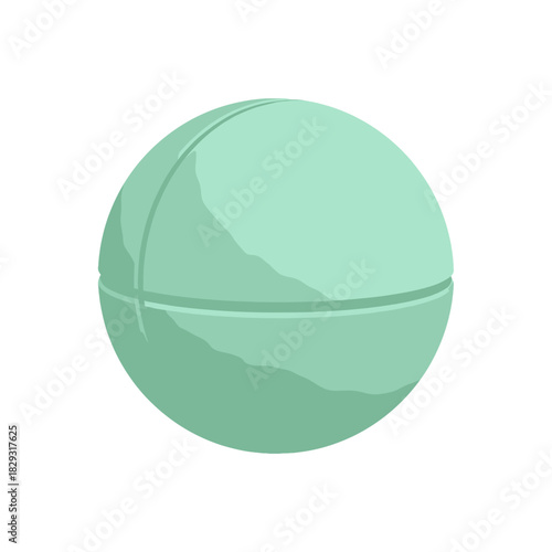 Teal Sphere with Horizontal Line on Transparent Background
