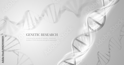 Shiny particle DNA helix background. Abstract genetics technology and bio data concept. For science presentation medical innovation. Digital structure biotechnology and scientific research background