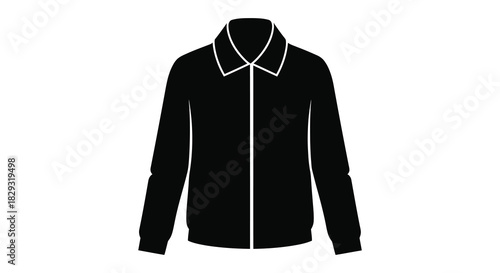 a simple black jacket design is prominently displayed showcasing a classic clothing item silhouette