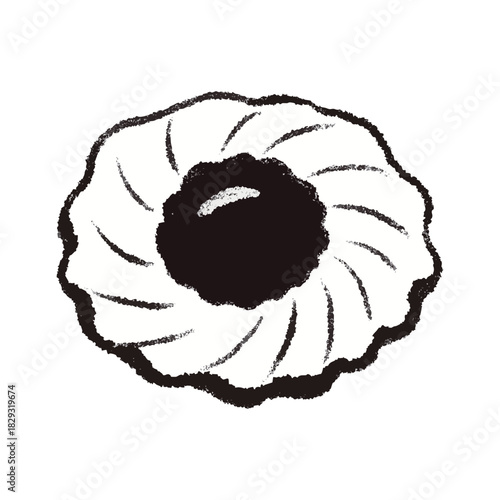 ジャム入りクッキーの線画