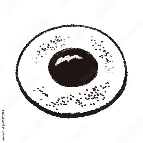 ジャム入りクッキーの線画