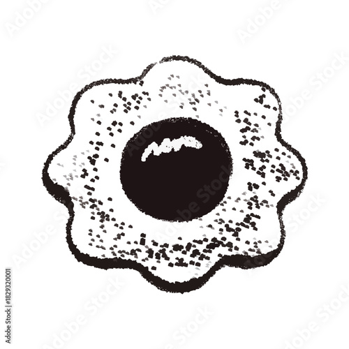 ジャム入りクッキーの線画