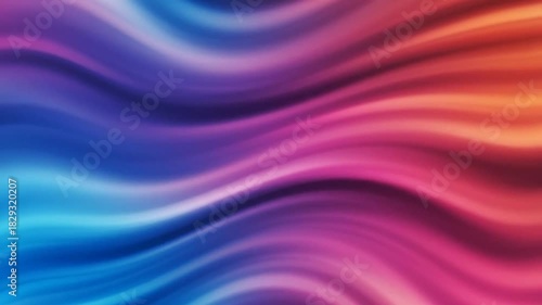 Abstract Swirling Colors of Red Pink Blue and Orange Forming Smooth Wave Patterns with Gradual Transitions
