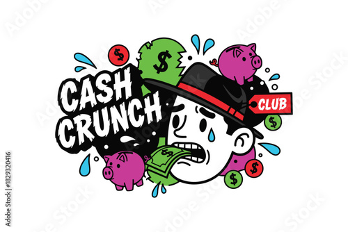 Cash Crunch Cool Street Art Character Apparel