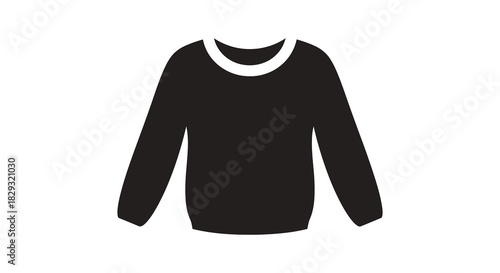 a simple black long sleeve sweater graphic illustration minimalist design clothing item silhouette