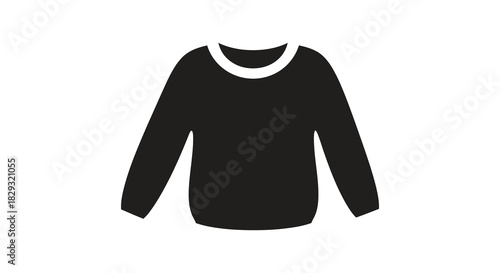 A simple black outline of a long sleeved sweater minimalistic fashion item silhouette