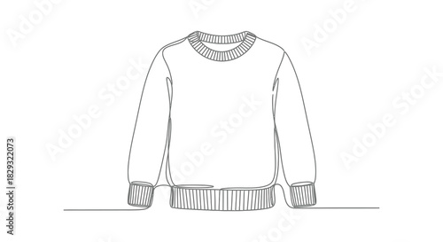 A simple sketch illustration of a cozy long sleeved sweater design a clothing silhouette