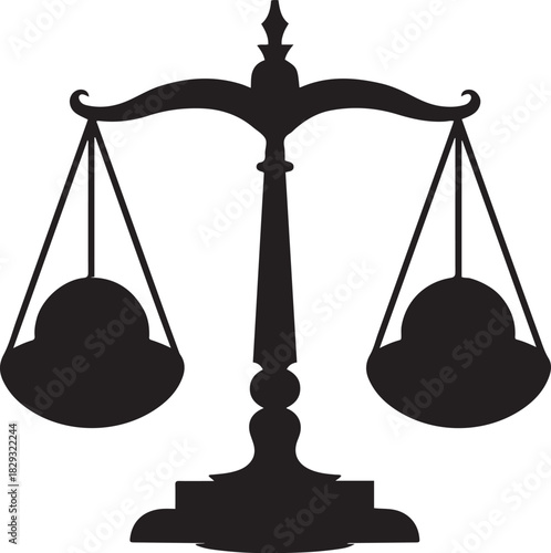 Justice balance scale symbol silhouette design
