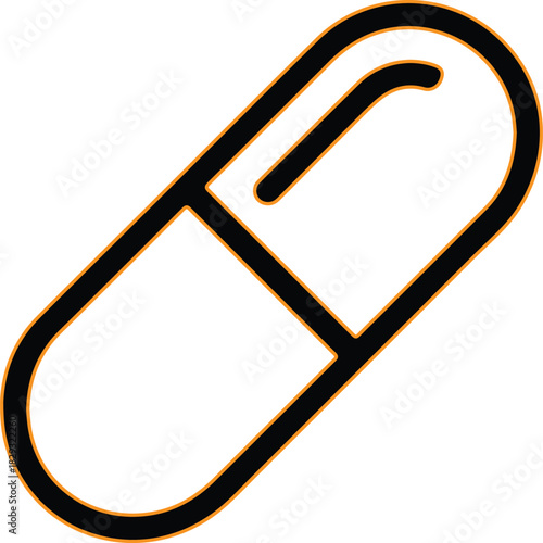 Simple outline icon of a medical capsule