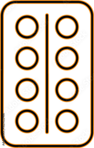 Pill blister pack with eight circular compartments