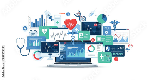 Healthcare Digital Solutions and Data Analytics Concept