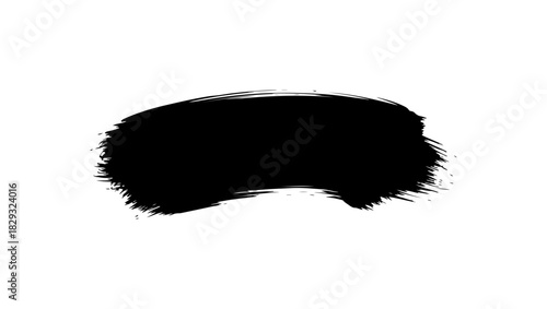 Bold black brush stroke for artistic design projects, adds depth and visual interest