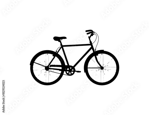 Classic bicycle silhouette for eco-friendly commutes and urban lifestyle designs, vector
