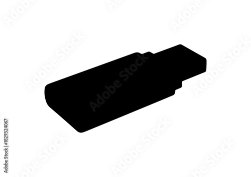 Sleek USB drive silhouette for data storage, file transfer, backup solutions, tech savvy design