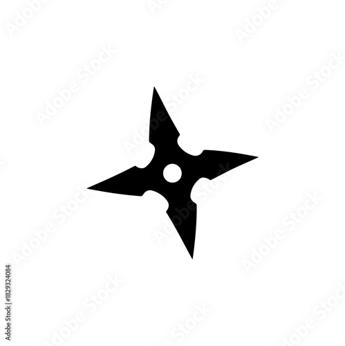 Ninja star shuriken icon weapon, dark martial arts symbol for combat and stealthy action