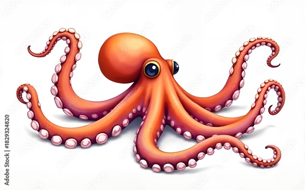 Obraz premium Octopus in watercolor. High quality