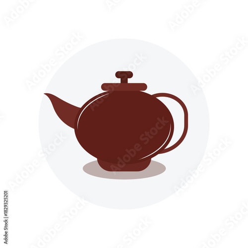 Brown teapot flat icon vector