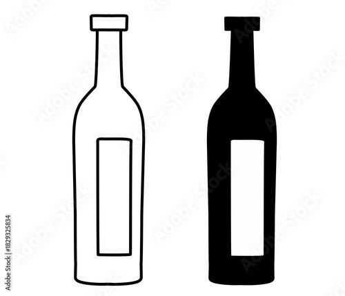 wine bottle icon on white background