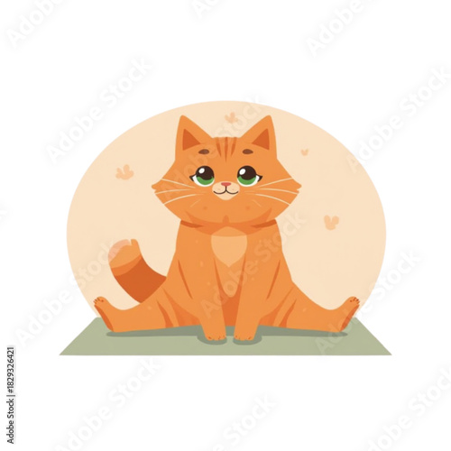 Cute Cat Doing Yoga Vector