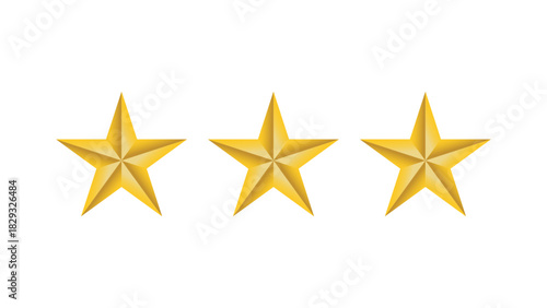 Gold star on white background. Vector Icon.