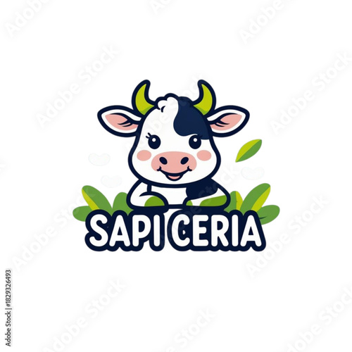 Cute Cow Mascot Vector Illustration