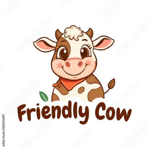 Cute Cow Mascot Vector Illustration